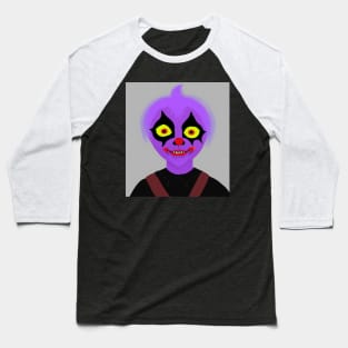 Dark Clown Alien Demon Portrait Baseball T-Shirt